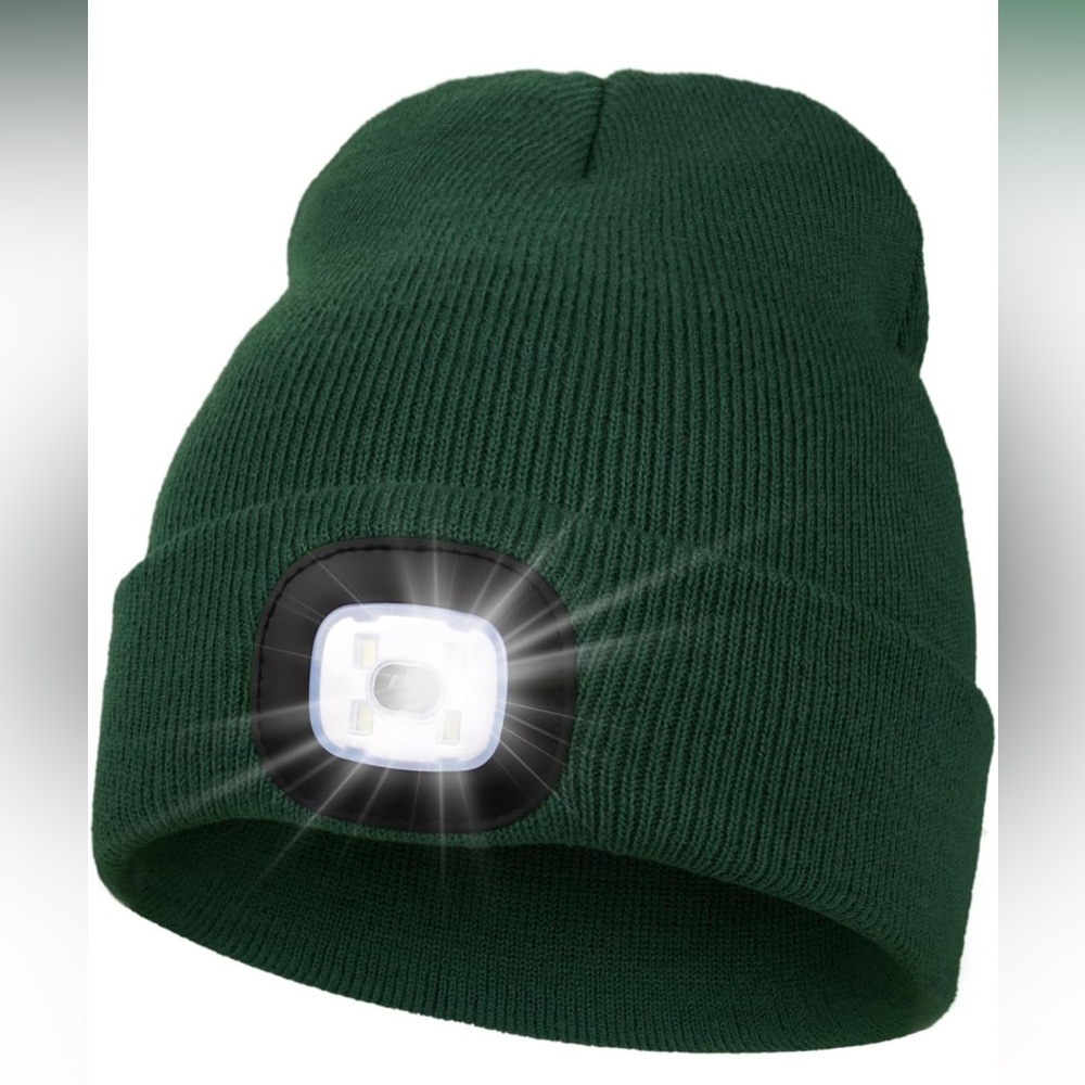 Unisex Hat with Light, USB Rechargeable Hands Free Headlamp LED Beanie NWT‎
